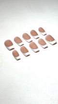 Handmade French tip press on nails with application pack