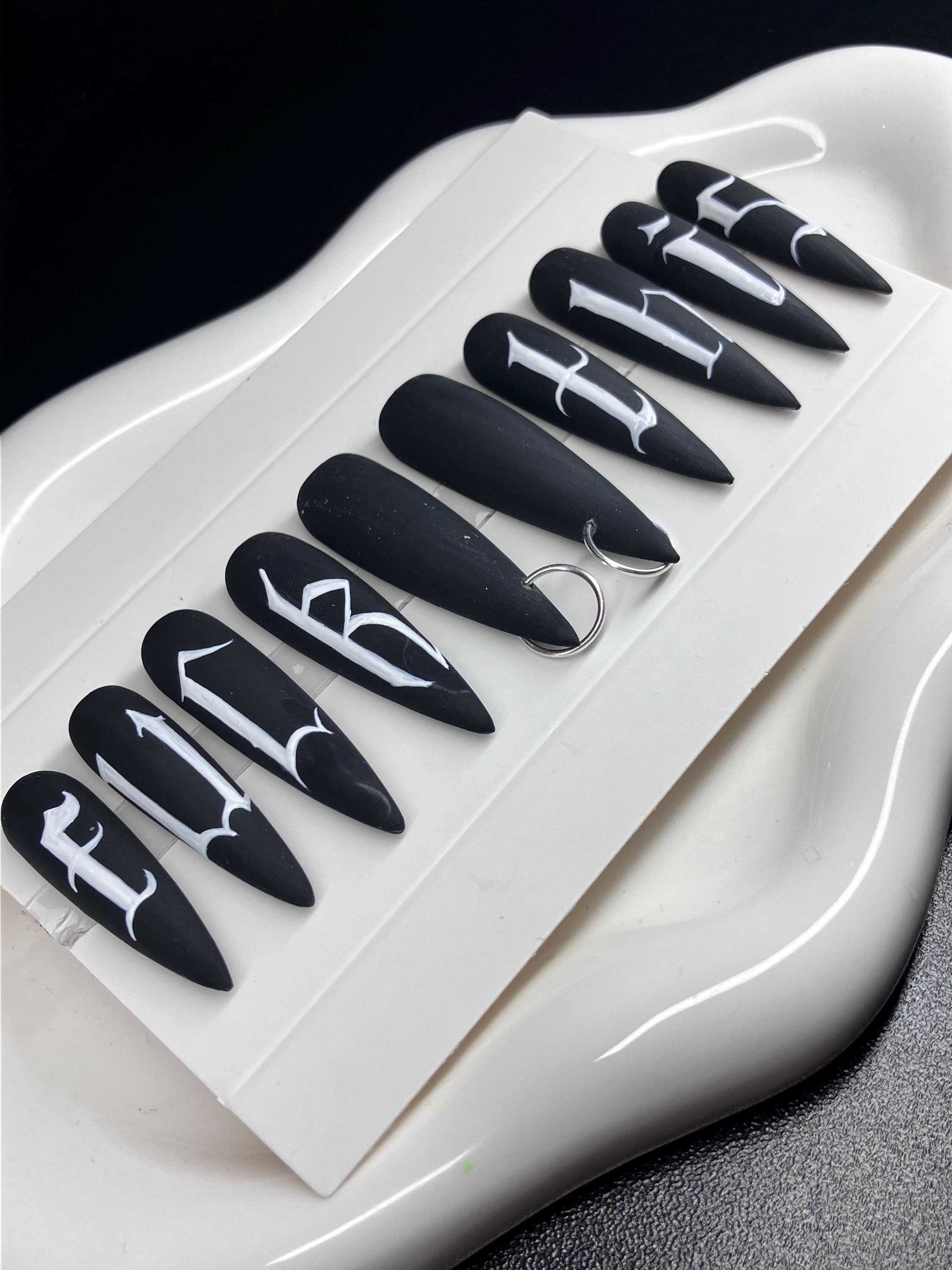 F**K THIS press on nails with application pack