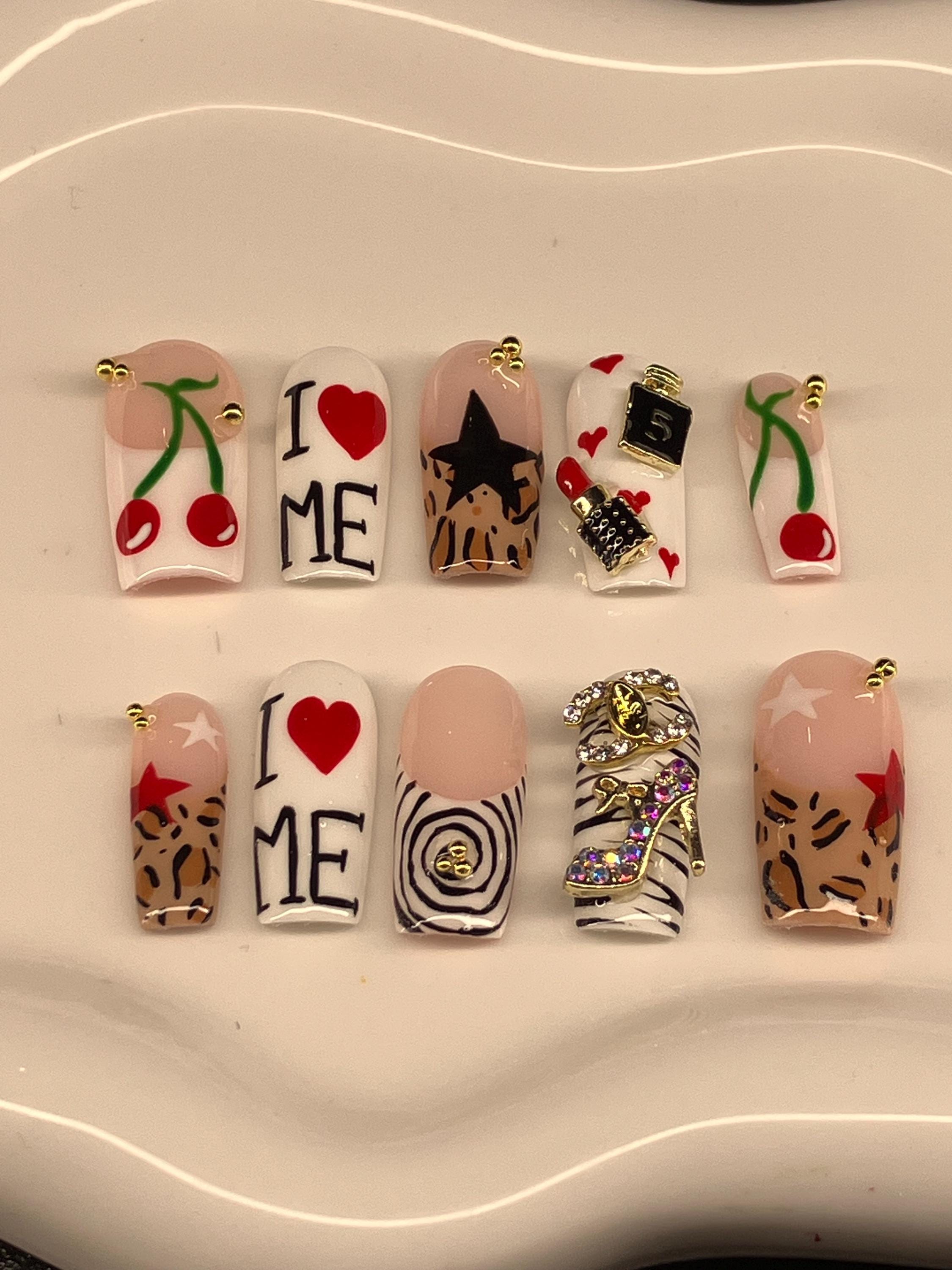 I love me press on nails with application pack