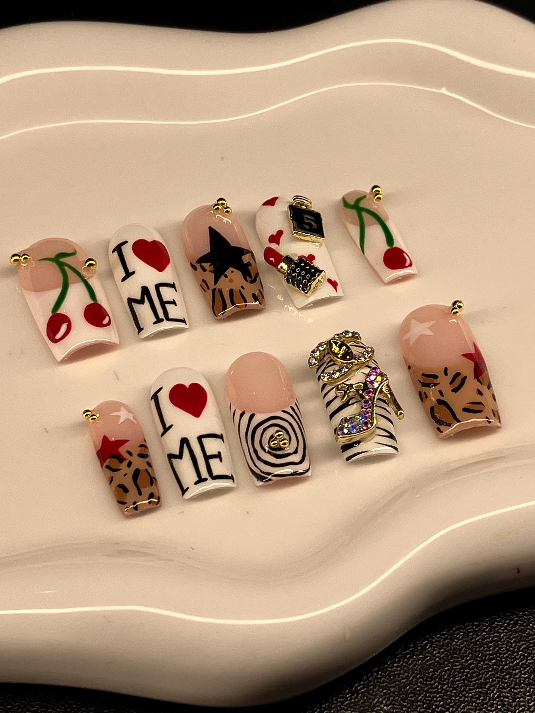 I love me press on nails with application pack