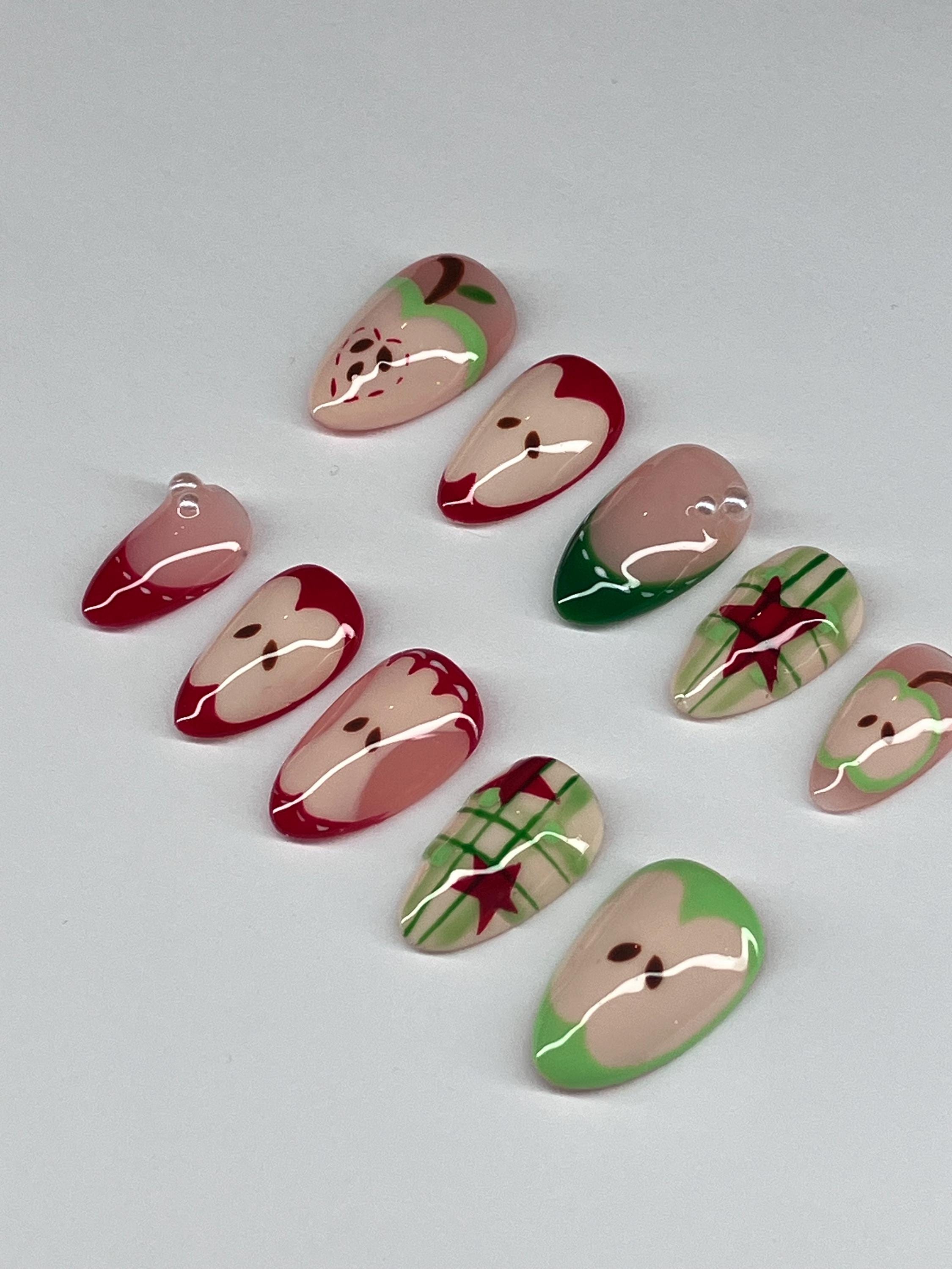 Apple Design Press On Nails: Summer Nail Art with Application Pack
