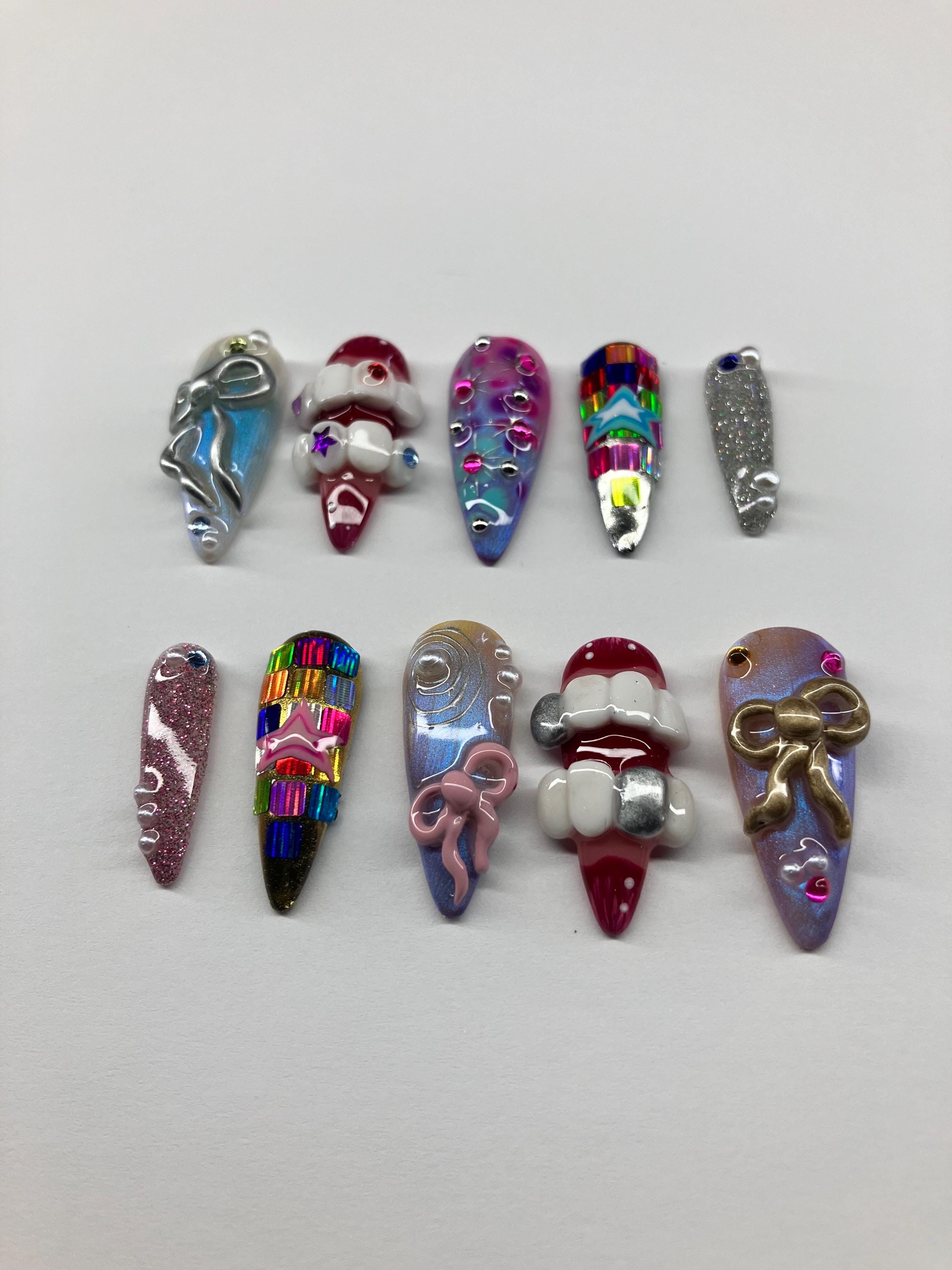 Mouth trend press on nails with instructions and application pack