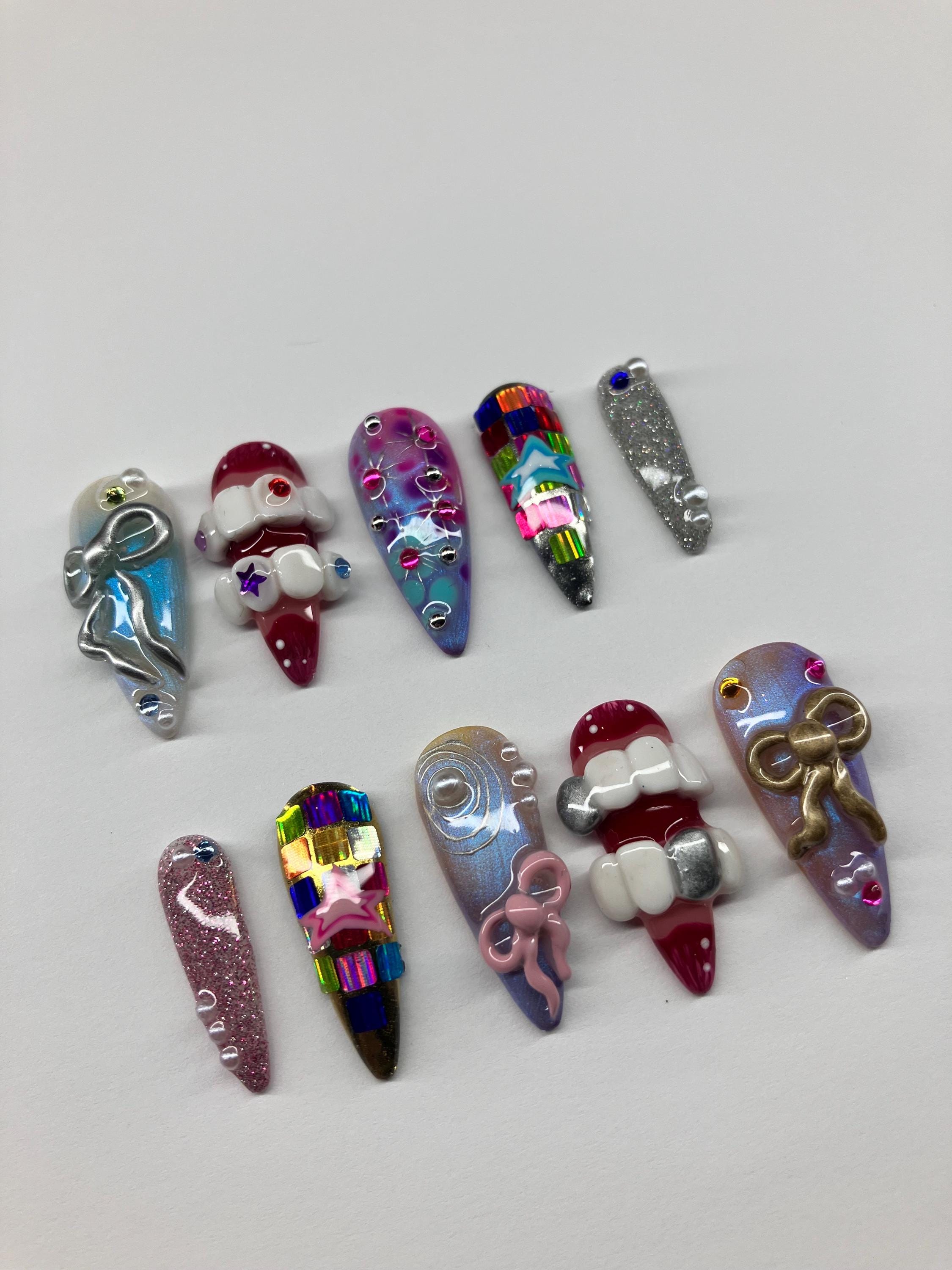 Mouth trend press on nails with instructions and application pack