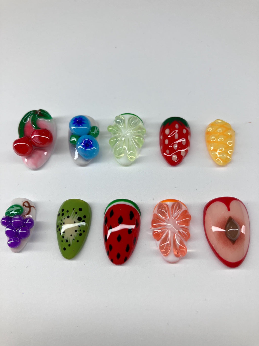3d fruit press on nails with application pack
