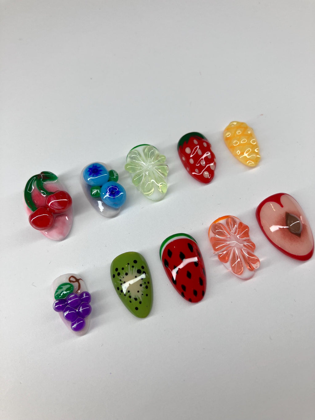 3d fruit press on nails with application pack