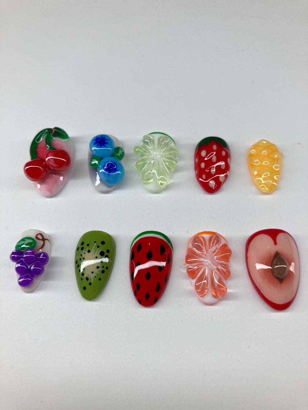 3d fruit press on nails with application pack