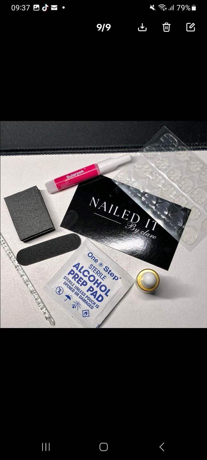 BDSM bondage kinky design press on nails, with application pack