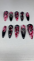 Ghostface Press On Nails, 3D Blood Drip, Halloween False Nails