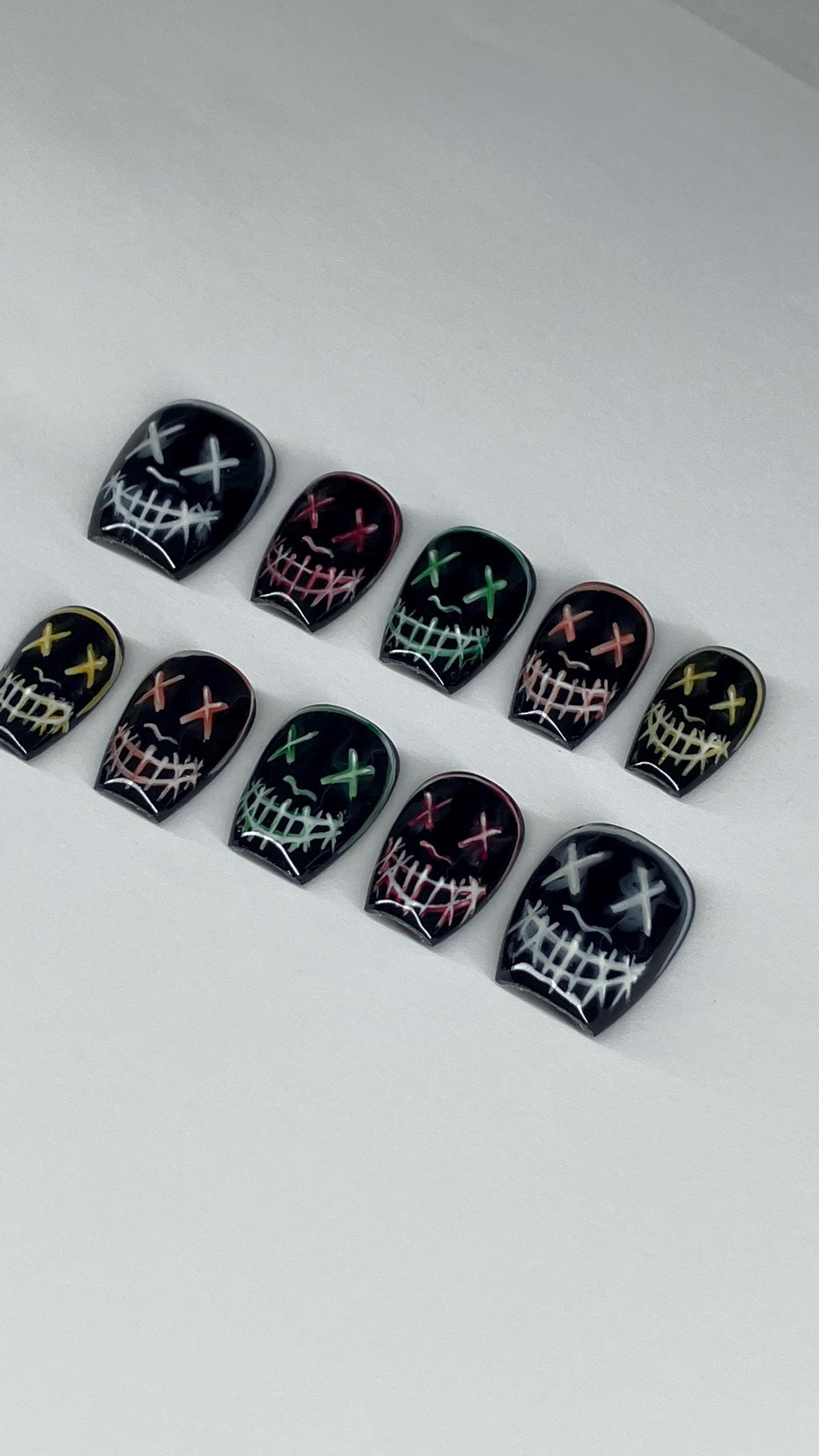 Masked Heathens press on nails with application pack