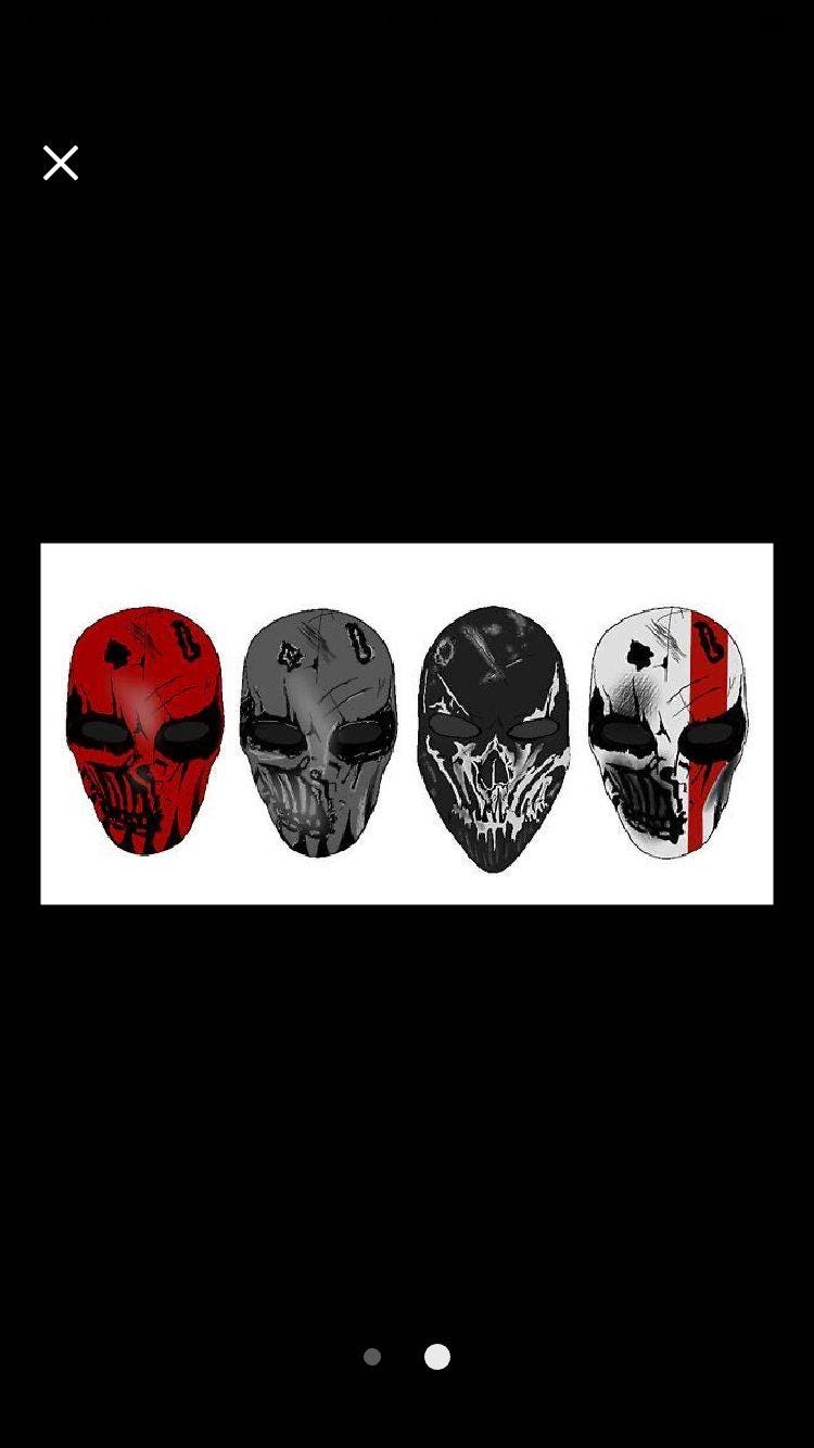 Chrome mask design press on nails with application pack included.