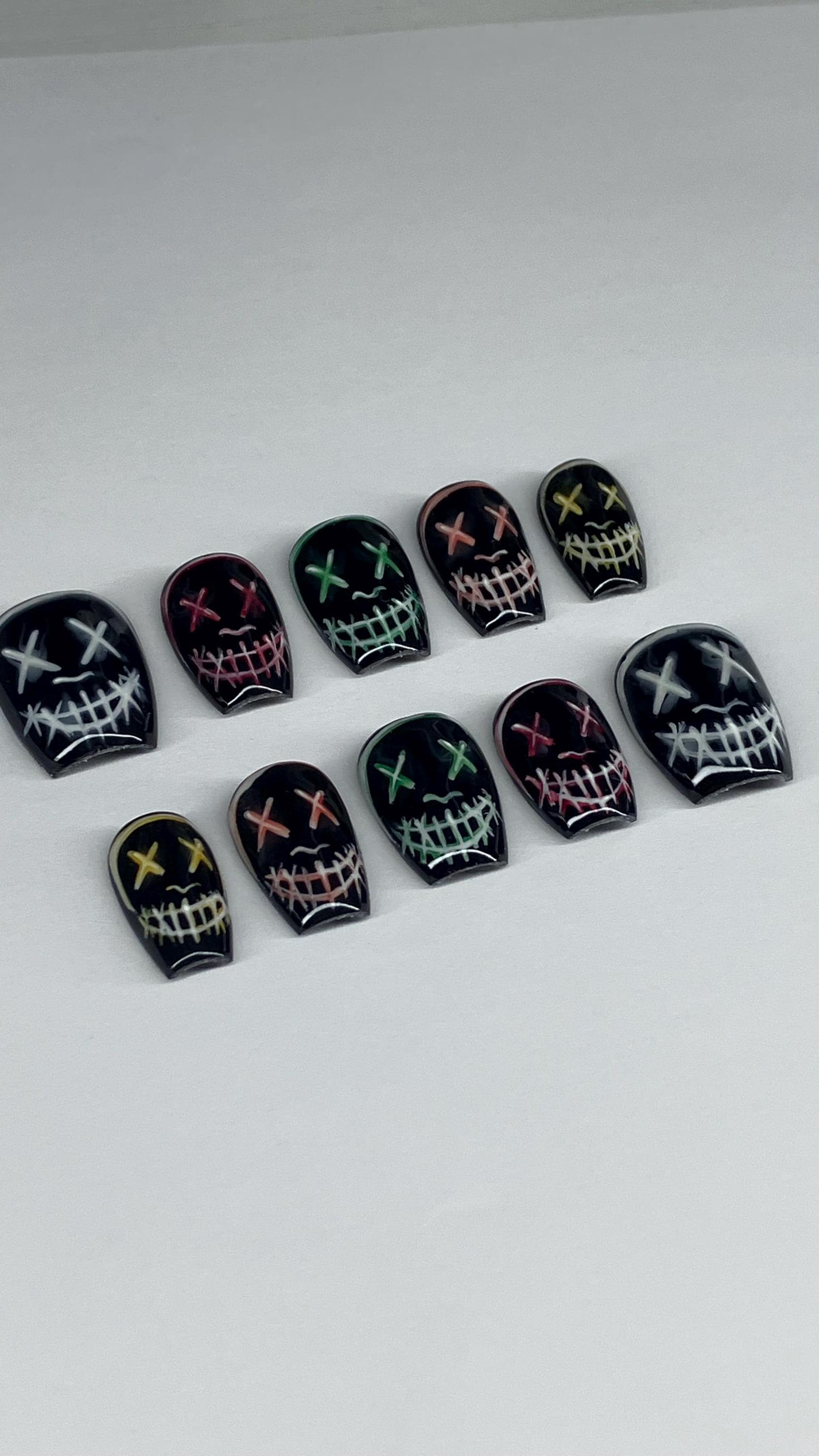 Masked Heathens press on nails with application pack