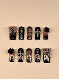 Omens inspired aura press on nails with application pack and nail charms