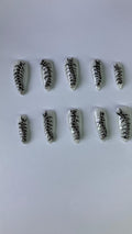 Centipede Press On Nails: Goth Black & White Chain Design