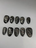 Gothic cat eye and chrome press on nails with application pack.